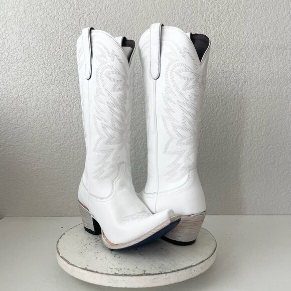 Lane MEGAN MORONEY Cowboy Boots Smokeshow Womens 11 White Western Cowgirl Tall - Picture 1 of 11